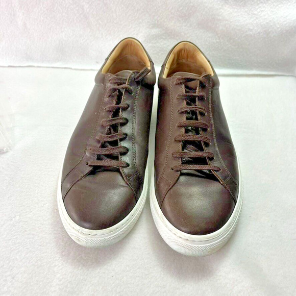 SuitSupply Sneakers Mens Size 11-12 Brown Leather Low-Top Lace Up Lined main image 7